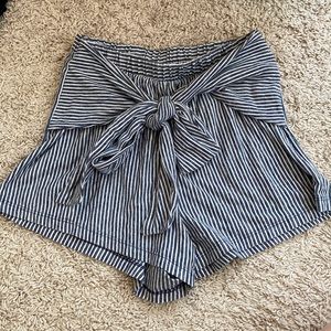 Tie front shorts
